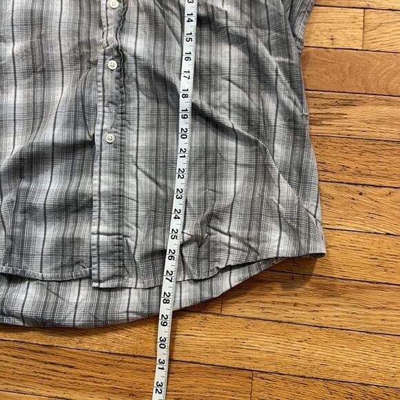 Mens Size L Gray Wrangler Button Shirt Gray and white  100% cotton  Great condit - Picture 5 of 6